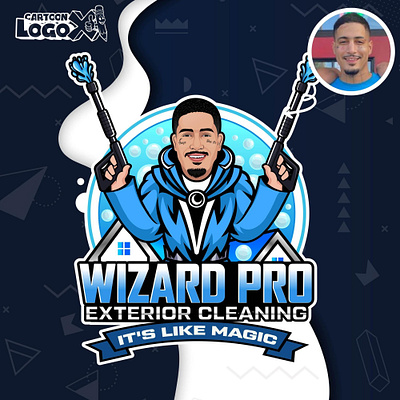 Wizard Pro Exterior Cleaning – Magical Branding by Cartoon LogoX bolddesign branding businesscarddesign cartoonlogodesign characterdesign cleaningservicelogo creativebranding custombranding dribbbleshots exteriorcleaningdesign fantasybranding graphic design logo logoillustration mascotart mascotlogo motion graphics playfulbranding smallbusinessbranding wizardbranding