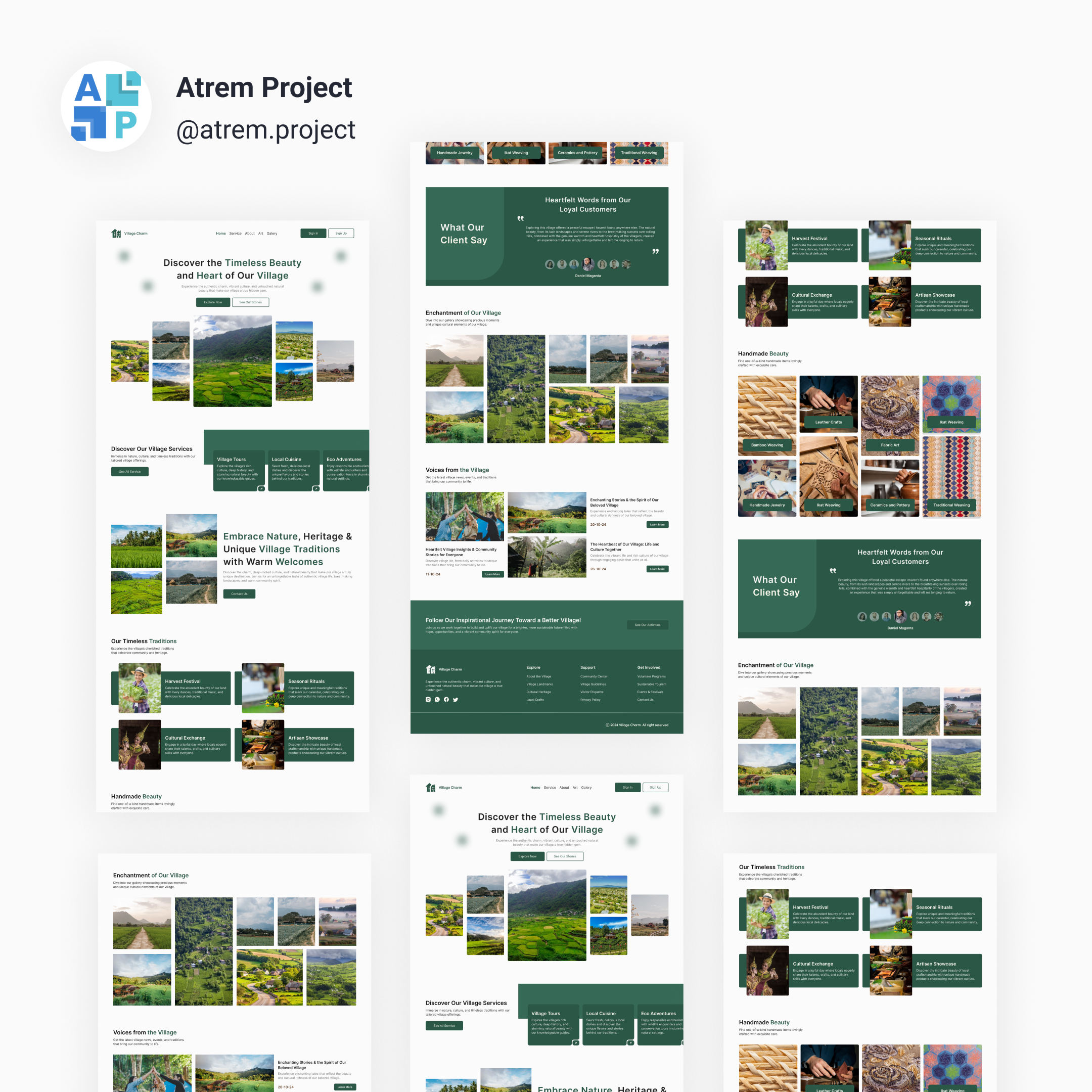 Village Charm - Landing Page Village atrem project figma mobile app ui ui design uiux user interface ux ux design web design