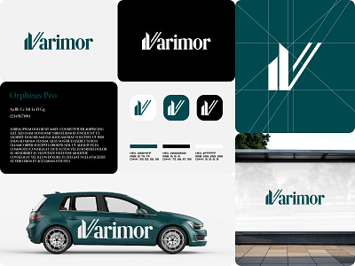 Logo for Varimor branding building business company construction corporate home house logo logos mockup modern real estate simple