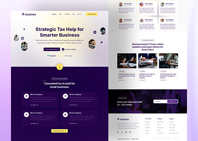 Fountax - Tax Consulting Landing Page Design aesthetic design business tax digital consulting landing page modern design online consulting professional design responsive design strategic tax tax calculator tax consulting tax help tax services tax solutions user experience user interaction user interface ux web development website design