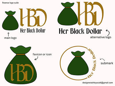 Her Black Dollar Logo Suite black graphic designer black logo designer black woman in finance black women in finance finance logo florida designer getting started in finance her black dollar how to get started in finance money logo personal finance logo start a finance business start a money business