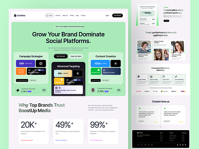 Digital Marketing Landing Page agency landing page campaign strategy ui client success ui digital marketing ui digital product design figma designer marketing agency marketing landing page marketing website modern saas website modern ui design pricing plan ui product website saas landing page social media marketing startup landing page topdesign uiux design uiux designer ux inspiration
