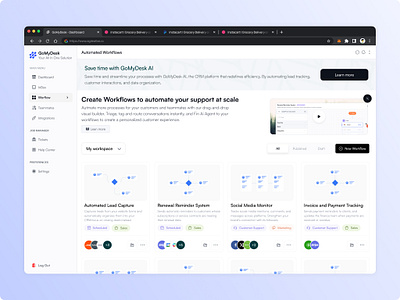 GoMyDesk: Customer Service & Automation UI Kit analytics automatic workflow crm customer support email builder help inbox messaging saas