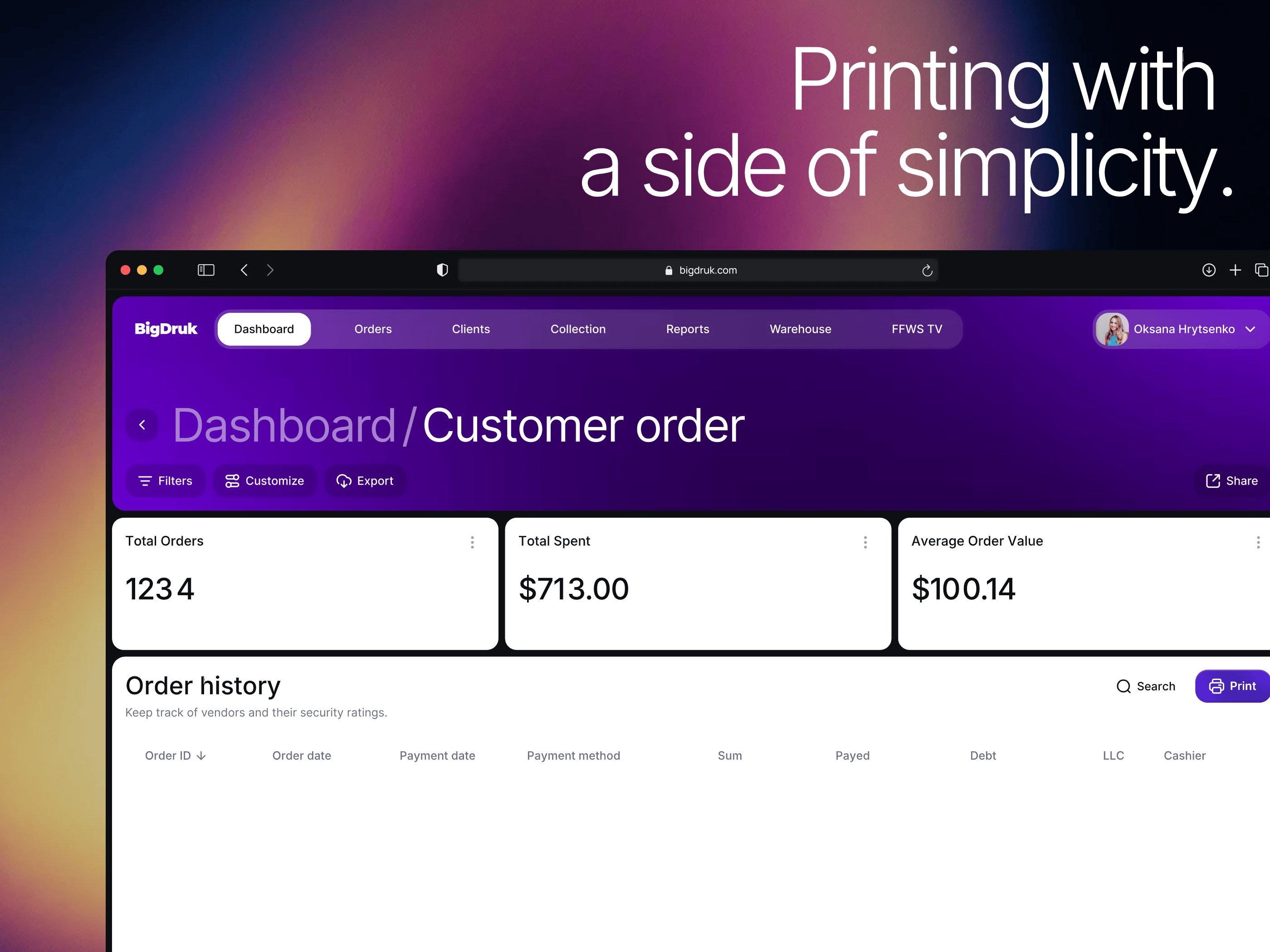 BigDruk Dashboard adobe adobe illustrator app design dashboard dashboard design dashboard ui data vizualization design ecommerce ecommerce app ecommerce website figma orders product design responsive design ui uiux ux website website design