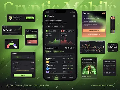Crypto Trading App Home UI Components animation