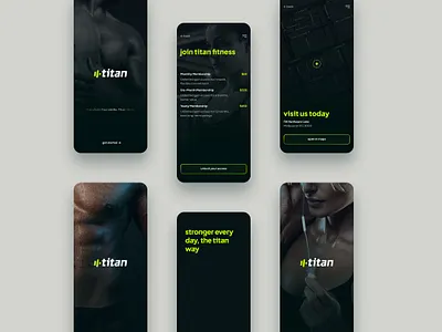 Titan Fitness App Screen Grid app app design fitness gui gym health ios iphone ui ux
