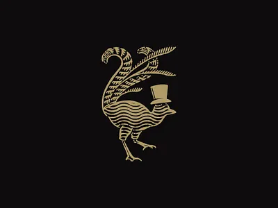 Lyre's bird branding engraving etching illustration label logo packaging