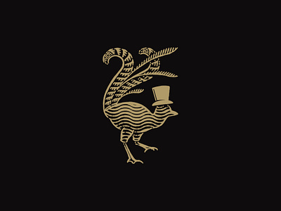 Lyre's bird branding engraving etching illustration label logo packaging