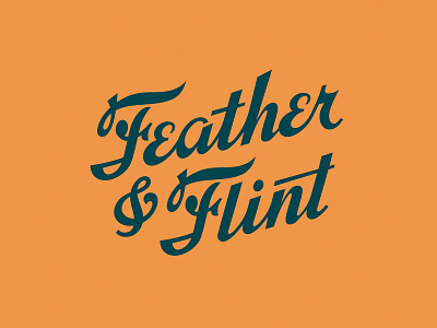 Feather & Flint ampersand boutique branding feather hotel illustration ligature lockup logo modern north carolina script typography