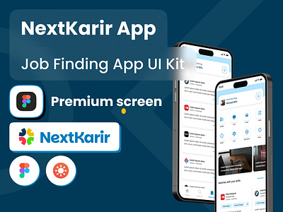 NextKarir - Job finding app UI Kit app ui app ux career app design system figma design figma ui ios app design job app job finder job listing job search mobile app design mobile ui design nextkarir premium ui product design recruitment app ui design ui ux design ux design