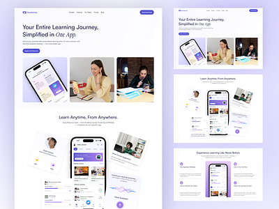AI-Learning Management System Landing Page UI/UX Design ai learning management system figma learning management system lms landing page saas design ui ui design user centric user experience uxui