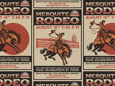 Mesquito Rodeo Poster 80s broncos cowboy design events horse illustration photoshop poster poster design print ranch rodeo texture vintage western