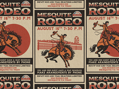 Mesquito Rodeo Poster 80s broncos cowboy design events horse illustration photoshop poster poster design print ranch rodeo texture vintage western