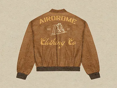 Airdrome Clothing Co airforce aviator badge branding classic font graphic design illustration jacket leather logo patch pilot plane retro top gun typeface typography vintage vintage font