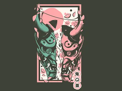 Hannya mask hannya mask hunter art japan japanese illustration oni mask samurai samurai helmet spooky art