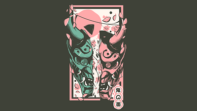 Hannya mask hannya mask hunter art japan japanese illustration oni mask samurai samurai helmet spooky art