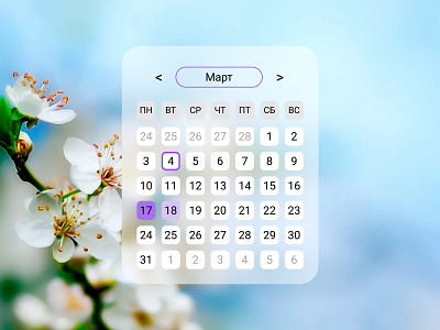 Spring calendar calendar design ui ux