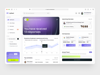 UI/UX, Website for SaaS HR - UpNext dashboard design interface landing page platform product product design service startup ui uiux ux web web app design web design web platform website