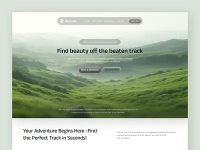 Travel Landing Page adventure figma design glassmorphism landing page design nature ui new design trend travelwebsite web design