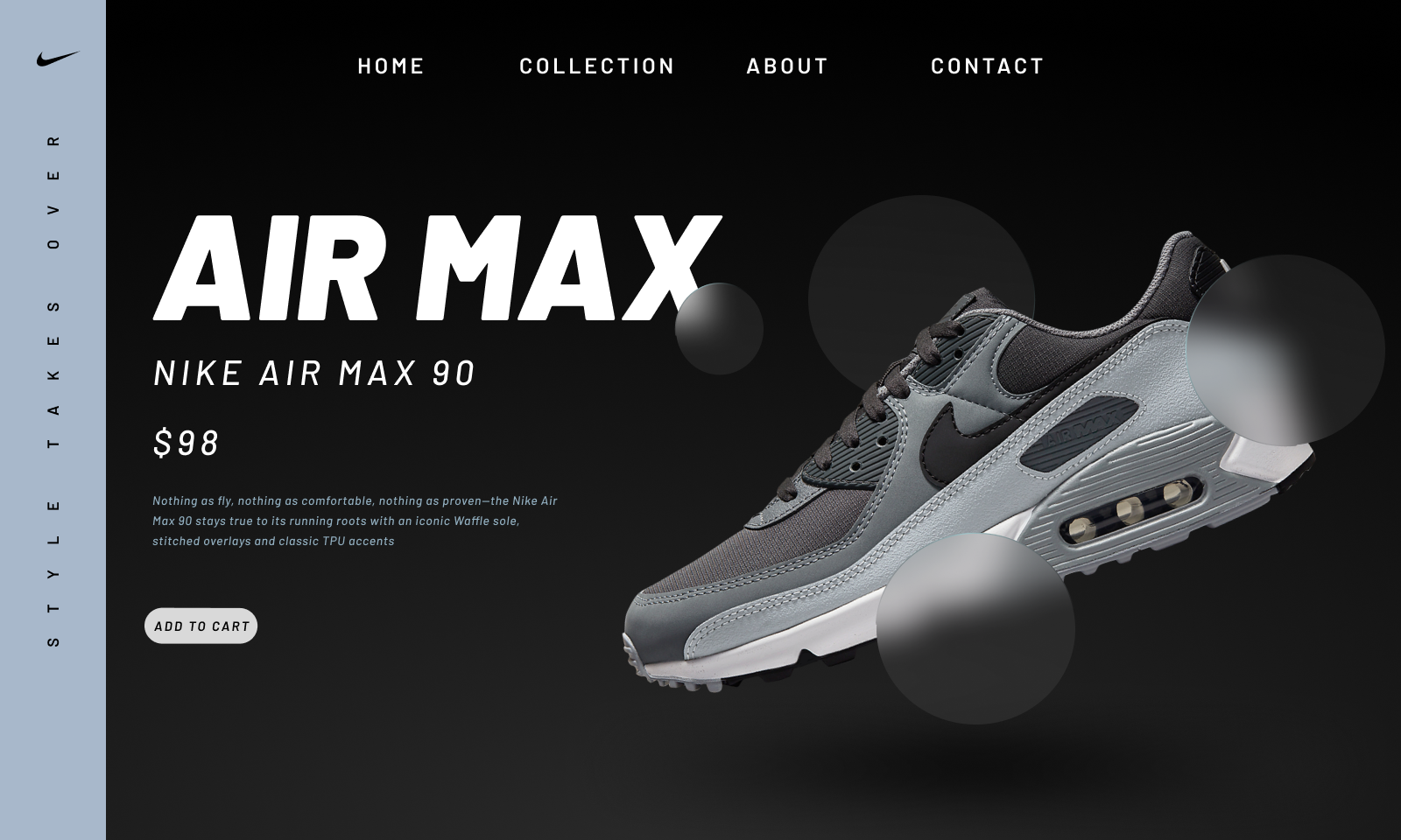 NIKE AIRMAX LANDING PAGE DESIGN graphic design landing page logo ui web designing