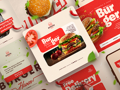 Social Media Post Design | Burger Heaven animation banner banner design branding creative design facebook cover graphic design illustration minimal design post design poster design social media ui