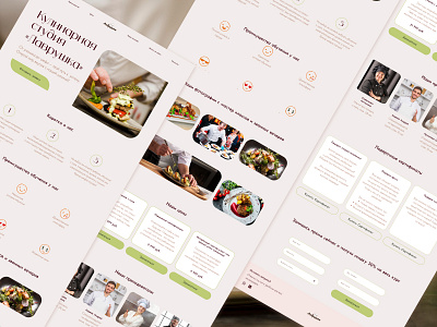 Landing Page Culinary studio Full branding culinary design homepage landing page ui ux