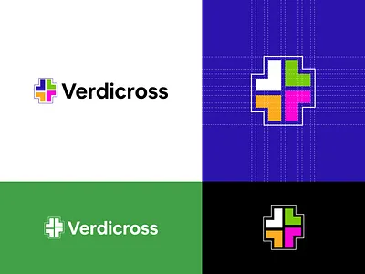 Medical logo, healthcare Verdicross Branding bold medical symbol brand identity branding clinic identity cross logo doctor logo health tech healthcare branding hospital logo logo medical logo minimalist logo modern logo pharmacy logo wellness brand