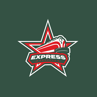 Roanoke Express Rebrand Concept branding concept echl graphic design hockey ice hockey locomotive logo puck roanoke star train