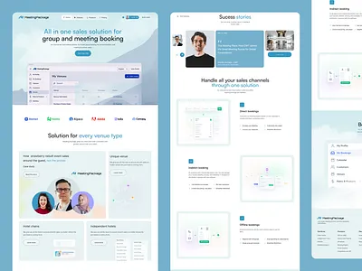 MeetingPackage saas landing page branding design graphic design hotel sales software meeting room booking meeting room software meetingpackage webesite saas saas for hotel saas landing page ui uiux webbesite