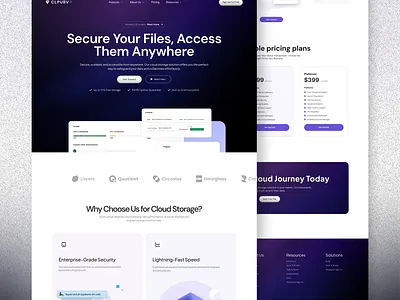 Cloud Storage Solution Website cloud computing cloud storage figma landing page storage storage solutions technology ui uiux web design website