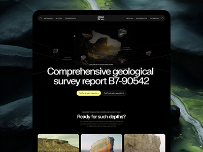 Geological Data Exploration Website app branding corporate data design earth ecommerce geological platform geology homepage interface landing page mineral rocks science ui ux web website
