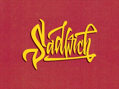 Sadwich Lettering adobe illustrator branding calligraphy design graphic design lettering logo mexico print red sandwich vector yellow