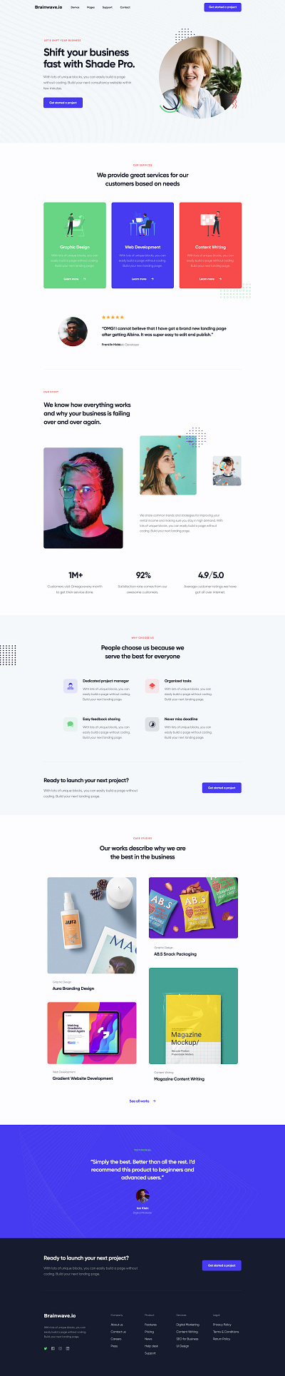 “Build Better Brands Faster – Creative Solutions for the Digital agency website branding business website case study clean ui creative studio digital agency homepage design landing page modern website portfolio website product design responsive design service design ui user interface ux ui design visual identity web design web ui