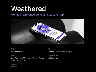 Weathered – UX/UI Design Inspired by Real-World Wear product design ui design ux case study