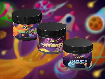 Cosmic Extractions - 3.5G Jar Label Design product design