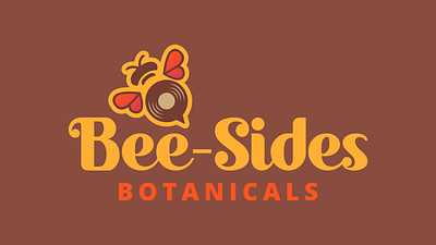 Bee-Sides Botanicals bee botanicals branding logo design record player wings