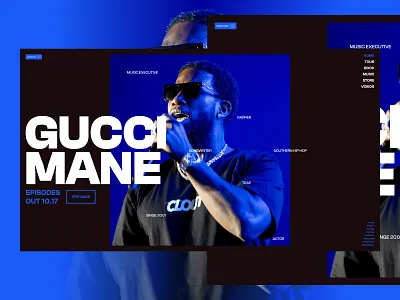 Hero Section - Gucci Mane art directed branding design editorial design graphic design gucci mane hero section rapper ui user interface web design
