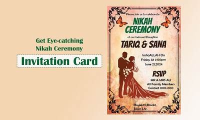Invitation Card Design For Nikah Ceremony card design inspiration creativity custom invitation invitation card design nikah ceremony card print design typography design