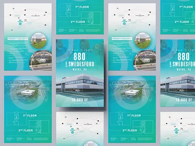 880 E Swedesford - Flyer brochure commercial real estate design flyer graphic design layout marketing print real estate