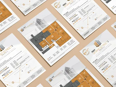 1001 Grand Street - Flyer commercial real estate design graphic design layout marketing print real estate