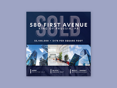 580 First Avenue - Social Media Graphic commercial real estate design graphic design instagram layout linkedin marketing post print real estate social media