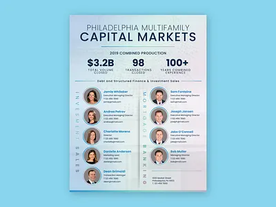 Philadelphia Multifamily Capital Markets commercial real estate design flyer graphic design layout marketing print real estate