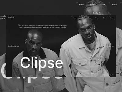 Hero Section - Clipse art directed clipse design editorial design graphic design hero section hiphop music ui user interface web design