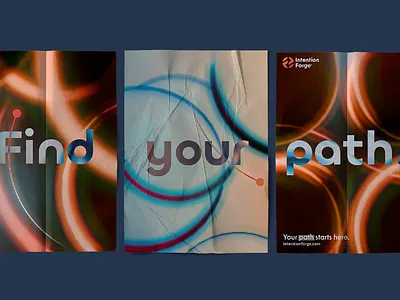 Intention Forge - Posters 3d 3d renders circles coaching copywriting future posters tryptech ven diagram