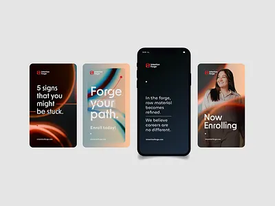 Intention Forge - Social ads app branding forge intention inverted mobile phone social ui
