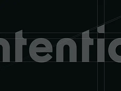 Intention Forge - Wordmark Detail behind the scenes grid logo lowercase minimal type wordmark x height