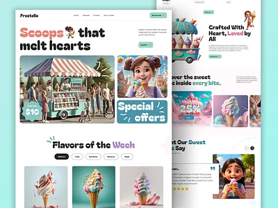Playful Ice Cream Website Design – Sweet,& Family-Friendly! 🍦✨ deveopment figma ice ice cream ui ux website wordpress