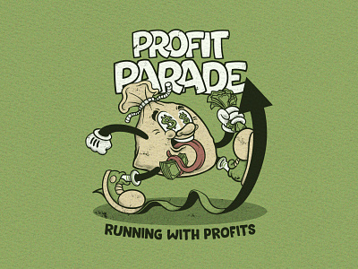 PROFIT PARADE apparel art branding cartoon cash character design digital draw graphic design icon illustration money profit retro t shirt vintage