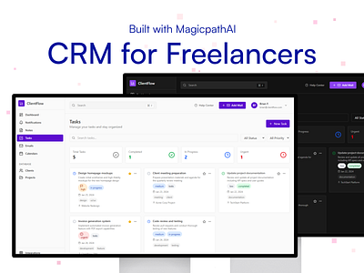 ClientFlow – CRM Dashboard for Freelancers crm dashboarddesign designsystem freelancertools uidesign uxdesign