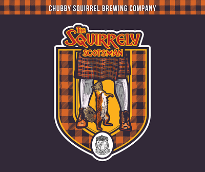 Chubby Squirrel Brewing Company - The Squirrely Scotsman beer can design brewing company flannel illustration kilt squirrel